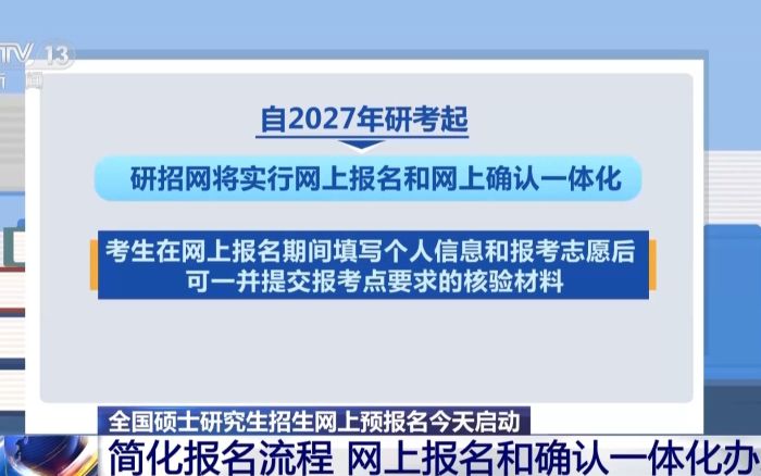 2027年研考生注意 今起网上预报名启动